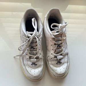 Vintage Nike Air Force 1 White Leather Shoes, size 4.5 youth, equal to women’s 6